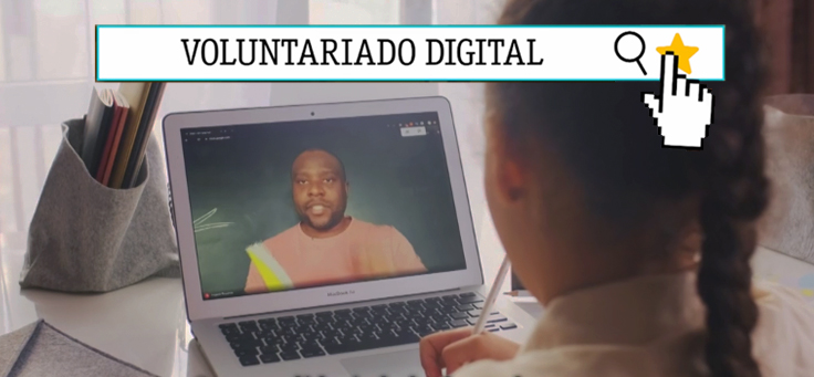 Imagem ilustra vídeo com ações para você se engajar no voluntariado digital.