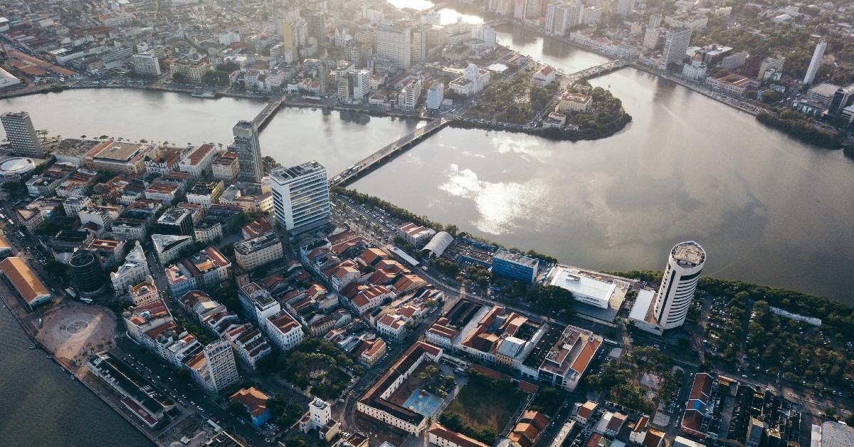 Imagem panorâmica mostra o Porto Digital, no Recife